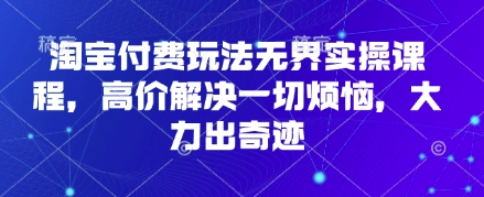 淘宝付费玩法无界实操课程,高价解决一切烦恼,大力出奇迹-OPCmate