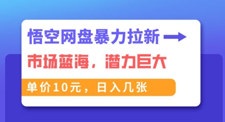 悟空网盘暴力拉新:一单10元,市场空白,日入几张-OPCmate