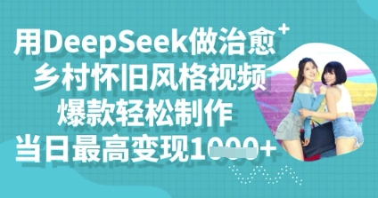 用DeepSeek做治愈乡村怀旧风格视频,爆款轻松制作,当日最高变现多张-OPCmate